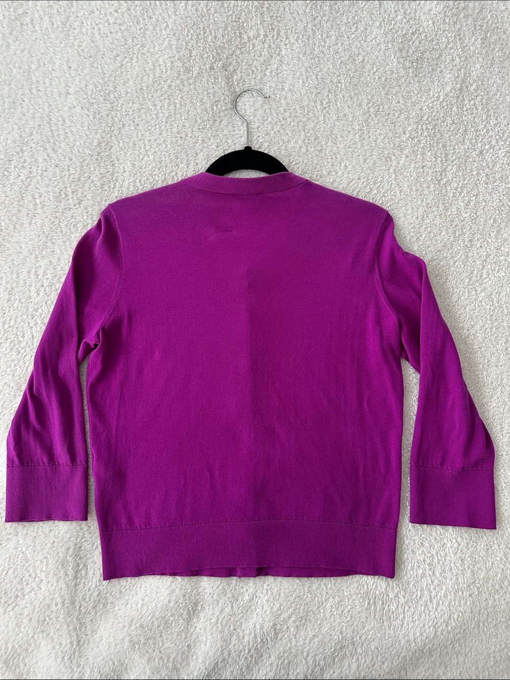 Kate Spade Leni Jewel Embellished 100% Cotton 3/4 Sleeve Purple Cardigan Size M - Picture 7 of 12